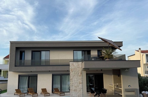 Brodarica House | Luxury Seaview Villa Brodarica Sibenik with Pool Jacuzzi Fitness Room Billiar