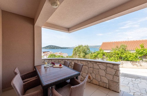 Razanj Apartment | "Perfect runaway"in a quiet bay with sea view and pool relaxing area-app 1 for 5