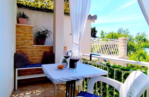 Zivogosce Apartment | Studio flat with balcony and sea view Živogošće - Porat, Makarska (AS-6807-b)