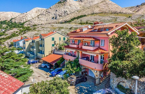 Stara Baska Apartment | Studio with terrace and sea view