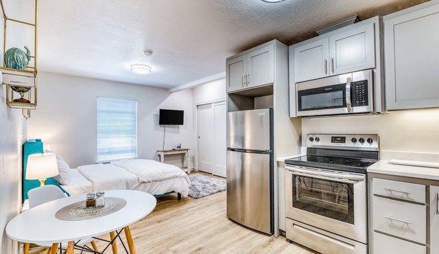 Downtown studio - walk to University - full kitchen, dog-friendly, washer/dryer in Eugene