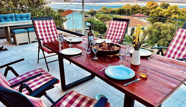 Premium 2BR Sea-View Apartment with Huge 48m² Private Terrace – Rogač
